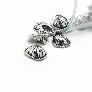 1, 4, 20 or 50 Pieces: Antique Silver Fireman Helmet, 3D Charms