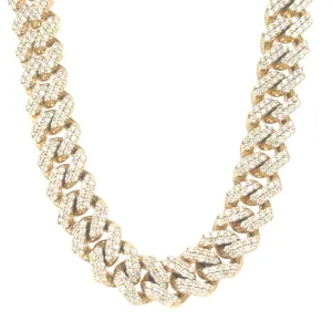 10K Yellow Gold 22.52ct Diamond Miami Cuban Chain (12mm, 22-inch)