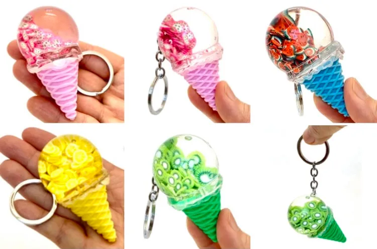 12068 FRUIT ICE CREAM FLOATY KEY CHARM-12 min