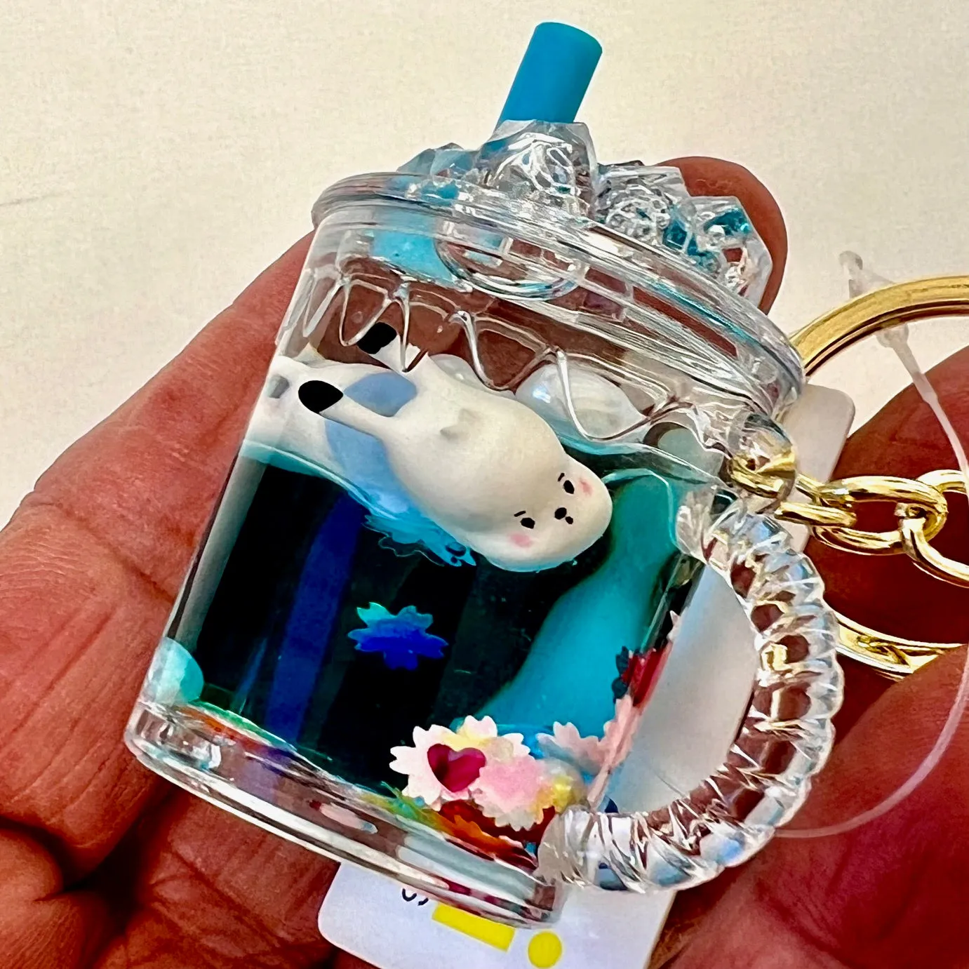 12132 RABBIT FLOATY KEY CHARM-12