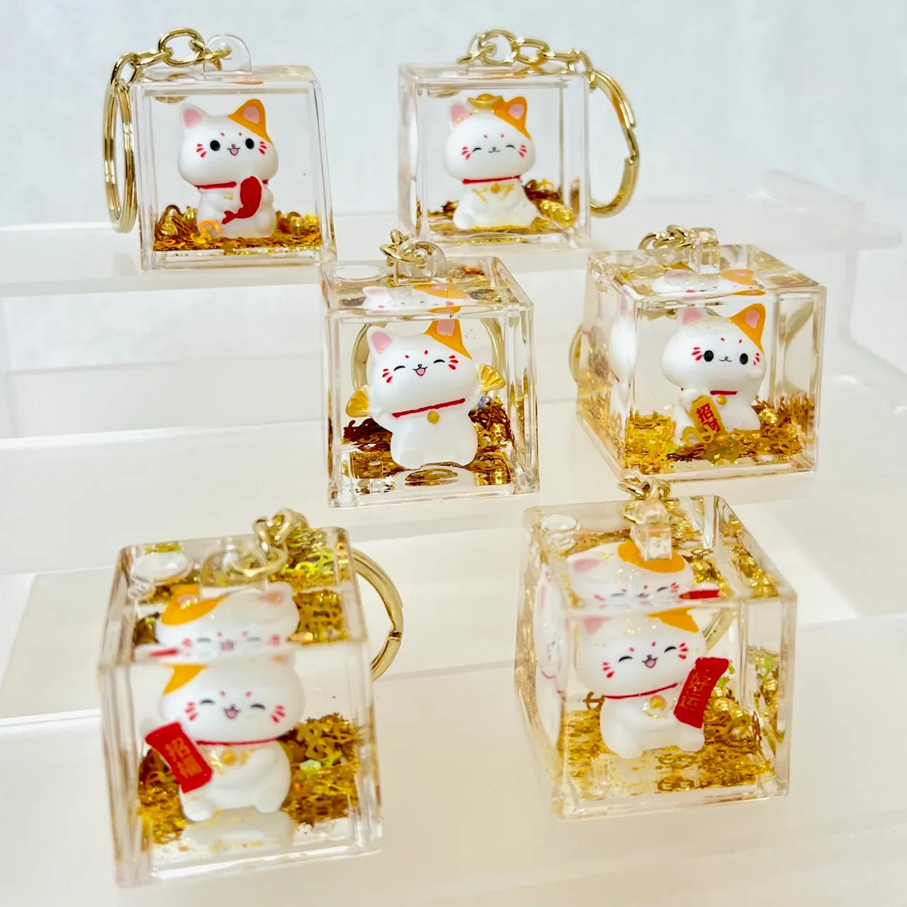 12167 LUCKY CAT FLOATY KEY CHARM-12