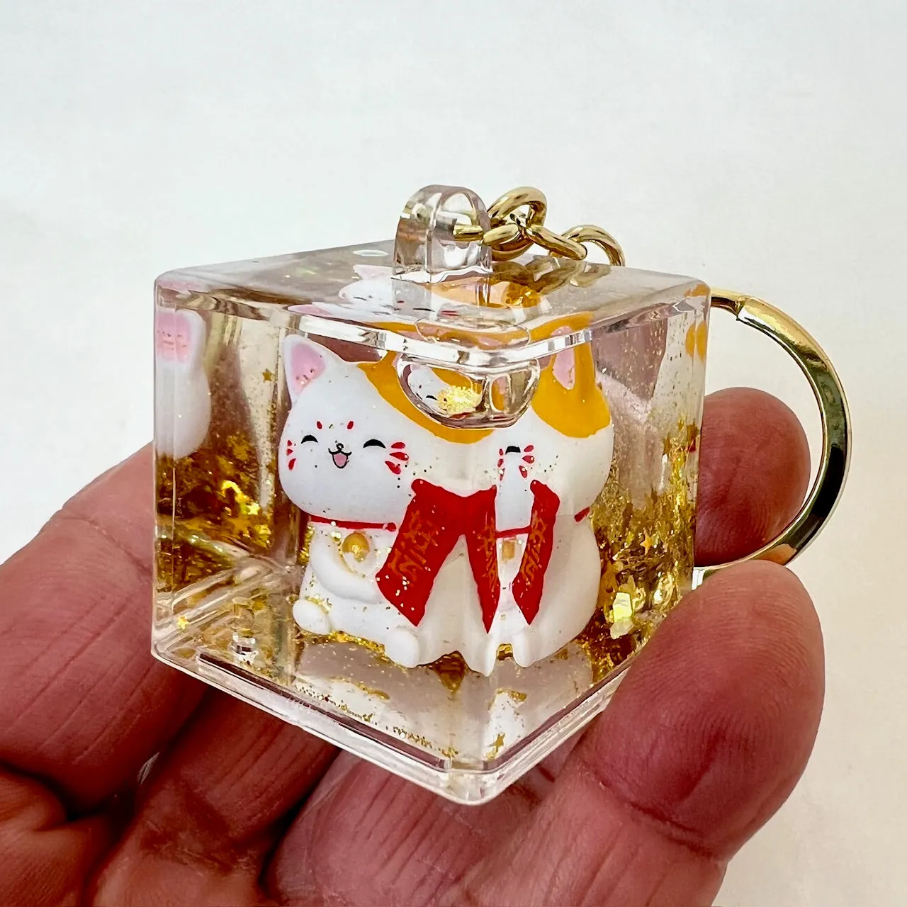 12167 LUCKY CAT FLOATY KEY CHARM-12