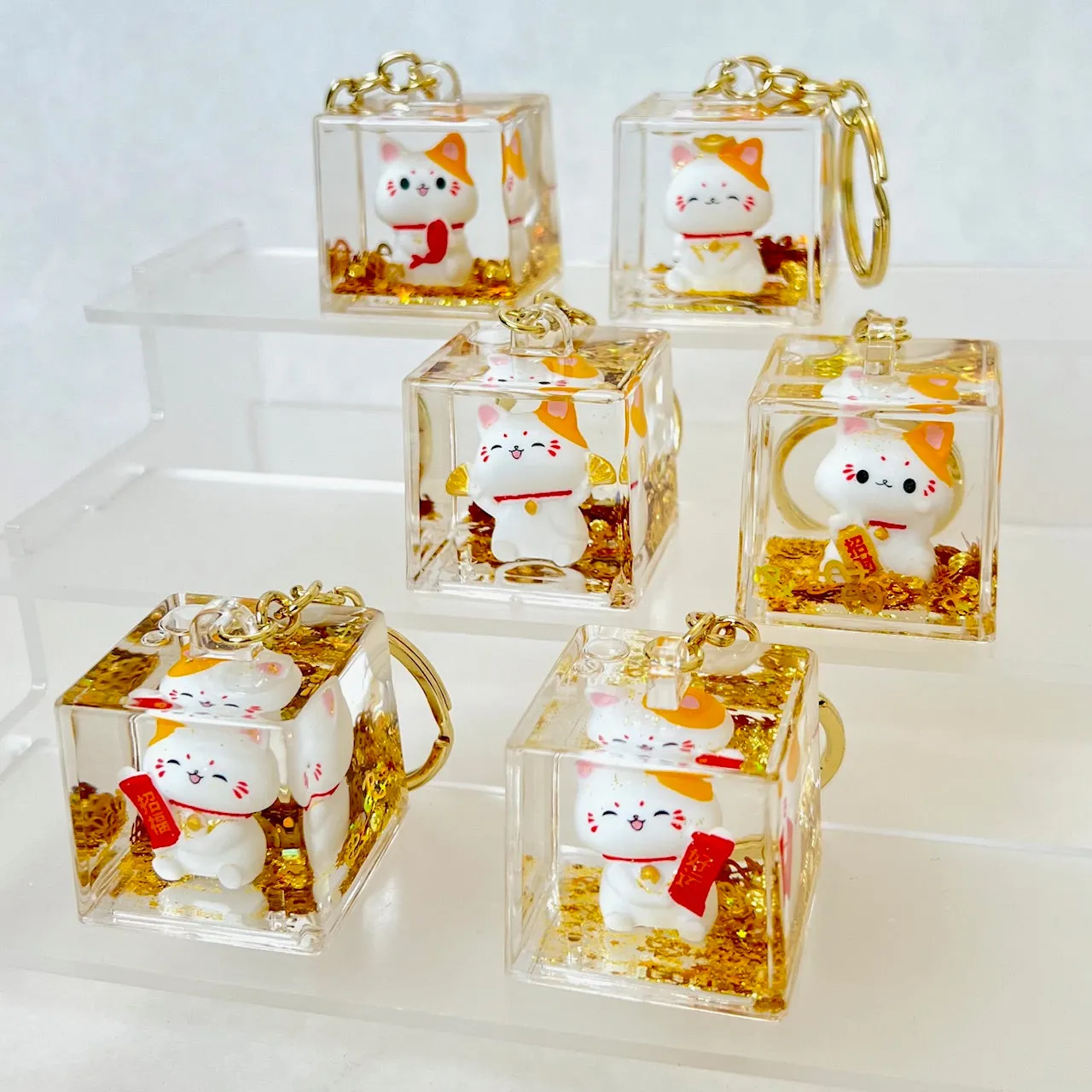 12167 LUCKY CAT FLOATY KEY CHARM-12