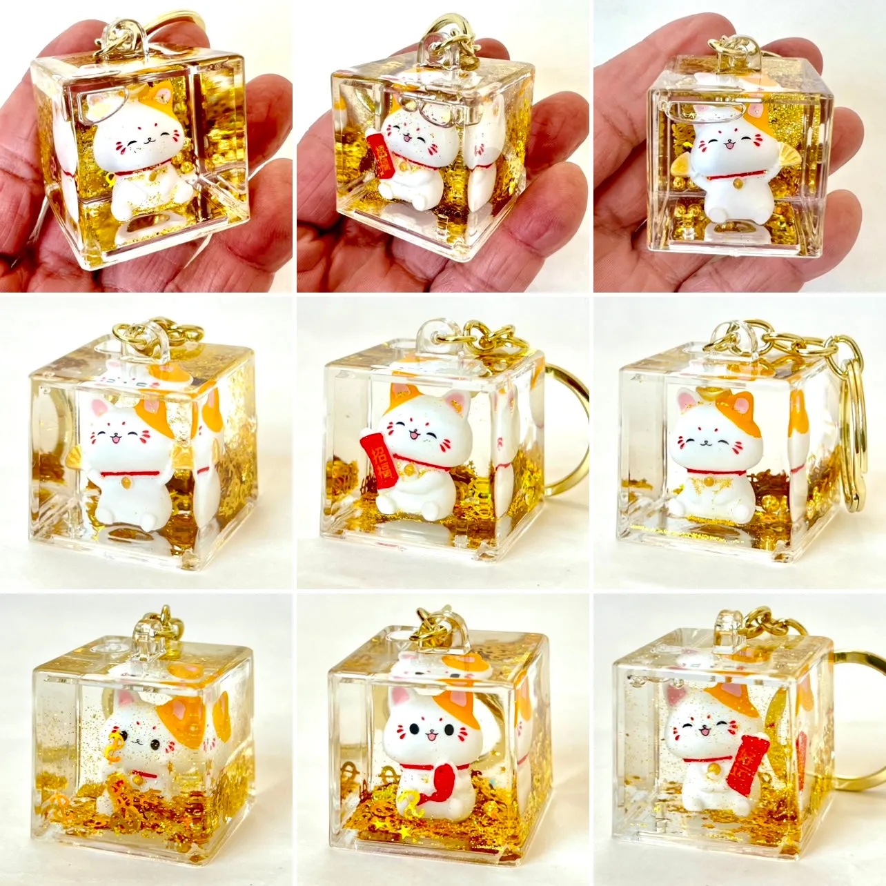 12167 LUCKY CAT FLOATY KEY CHARM-12