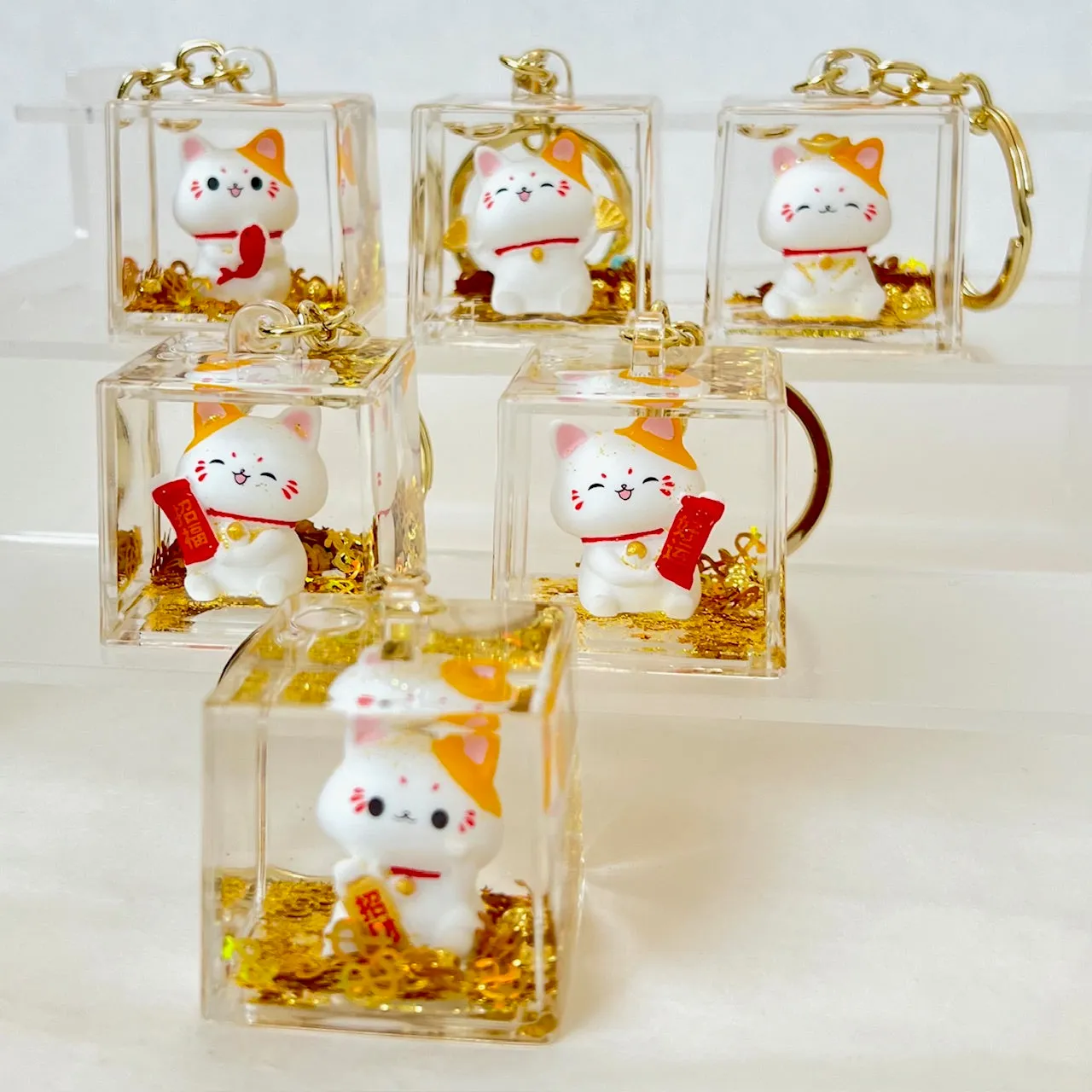 12167 LUCKY CAT FLOATY KEY CHARM-12
