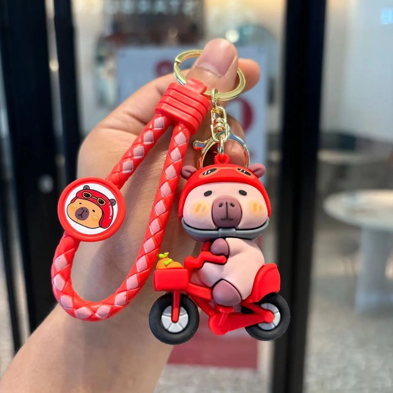 12183 CAPYBARA SCOOTER KEY CHARM-12