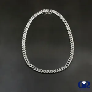 14K White Gold Diamond Miami Cuban Chain Necklace 22" 11 mm 17.65 Ct