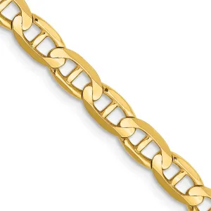 14k Yellow Gold 4.50mm Concave Anchor Chain