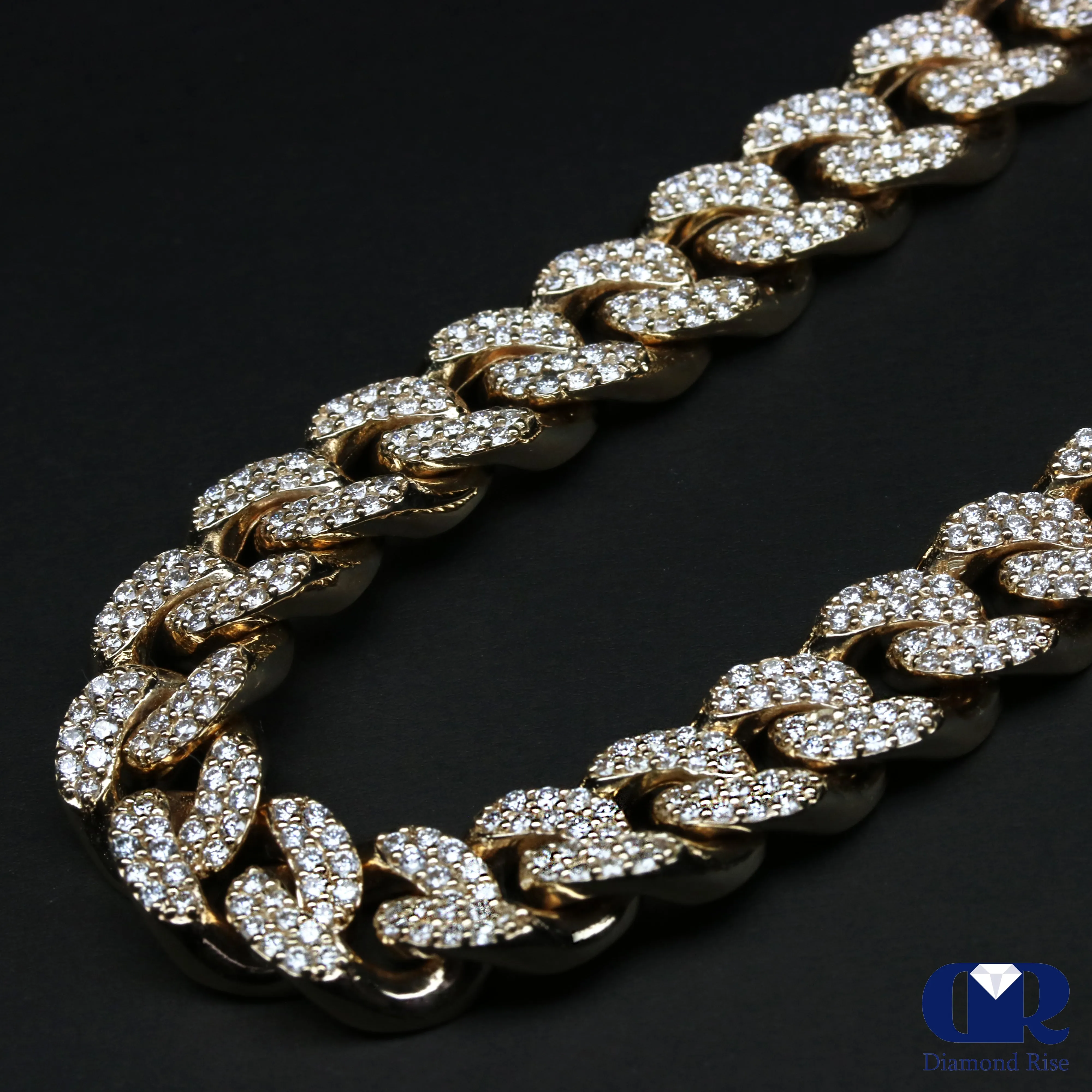 14K Yellow Gold Diamond Miami Cuban Link Chain 20" 12mm 21.70 Ct