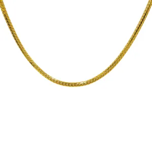 22K Yellow Gold Men's Chain W/ Curb Heavy Link & Etched Details