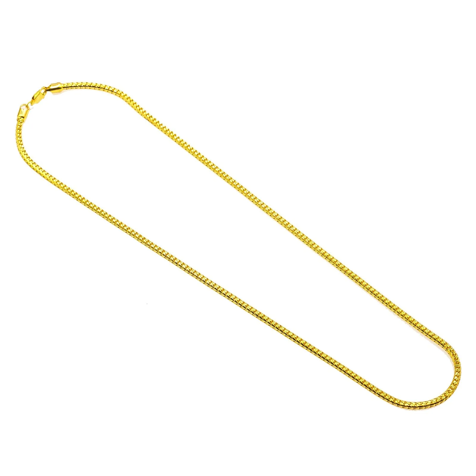 22K Yellow Gold Men's Chain W/ Curb Heavy Link & Etched Details