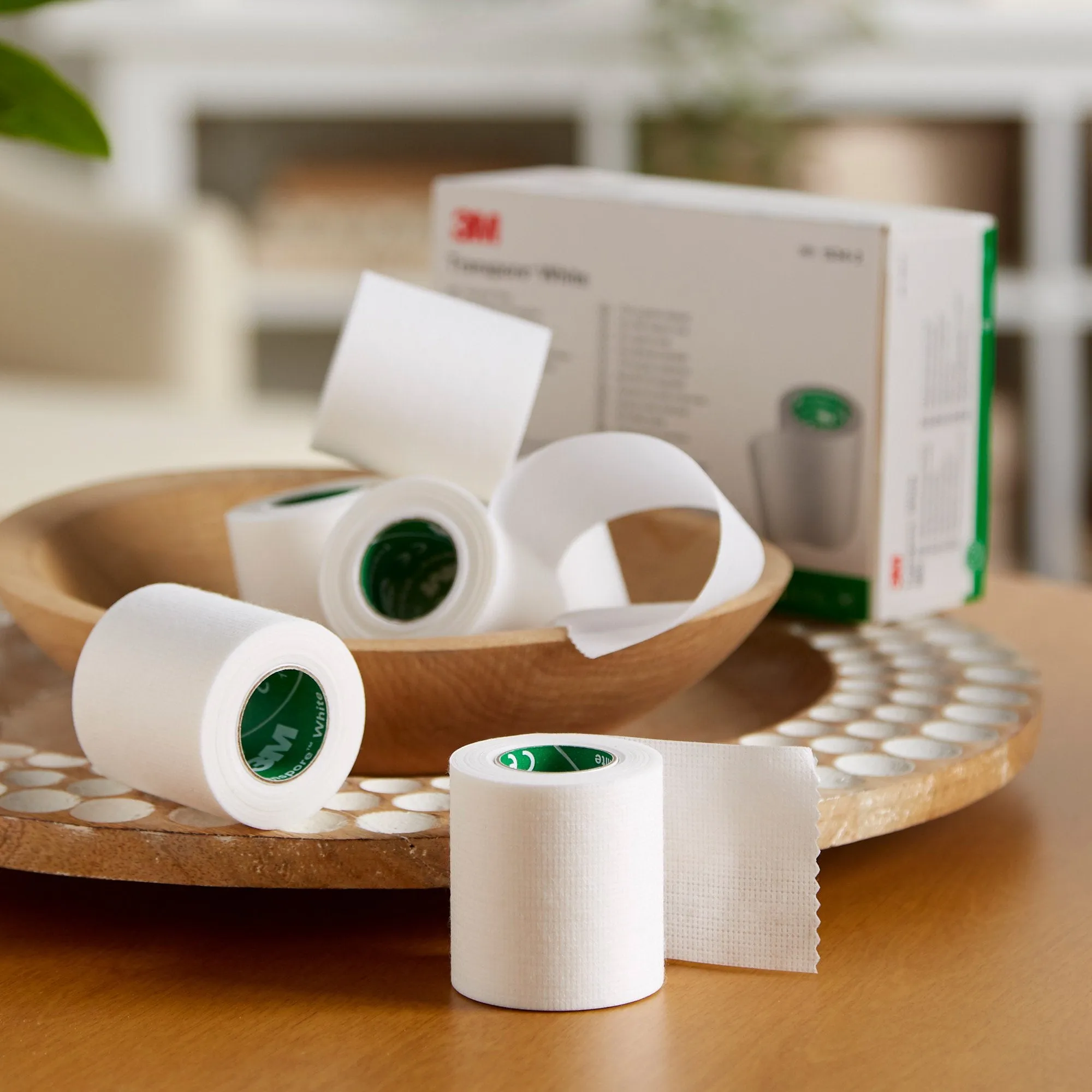 3M™ Transpore™ Plastic Medical Tape, 2 Inch x 10 Yard, White, 1 Box of 6