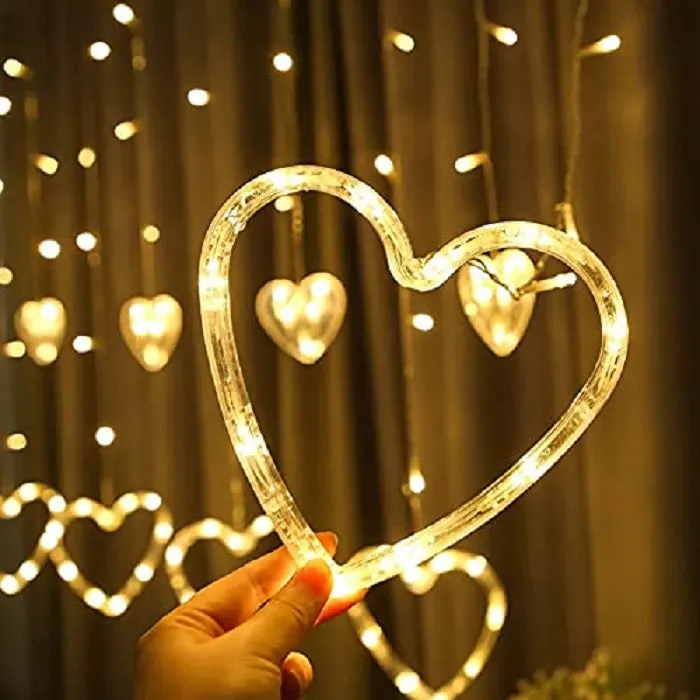 6 6 LED Love Heart String Lights (Warm White) - H02542