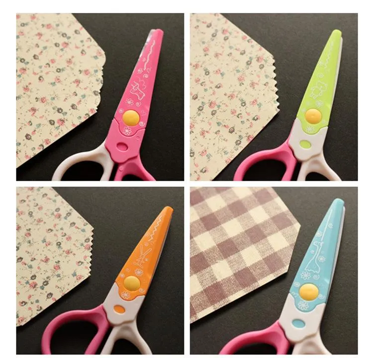 6 Pcs Colorful Zigzag Craft Plastic Scissors - H00137