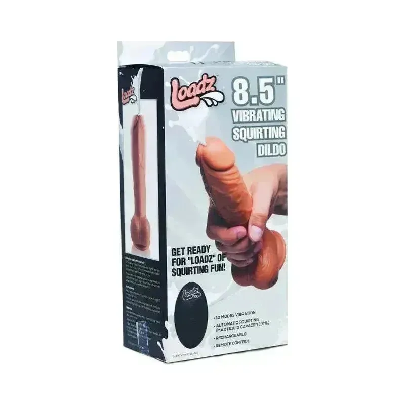 8.5in Dual Density Squirting Dildo Medium Skin Tone w Remote