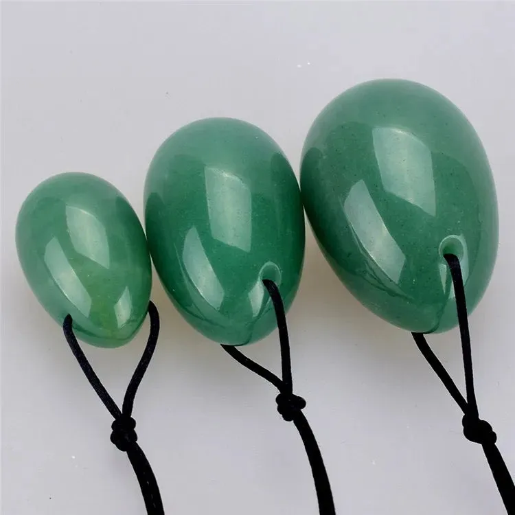 All Natural Rose Quartz, Jade and Onyx Kegel Exercise Yoni Eggs