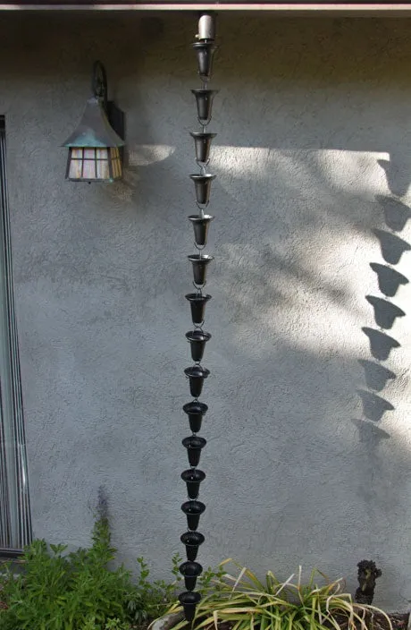 Aluminum Bell Cup Rain Chain - 4 Color Options | Decorative Downspout