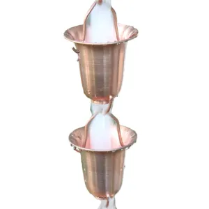 Aluminum Bell Cup Rain Chain - 4 Color Options | Decorative Downspout