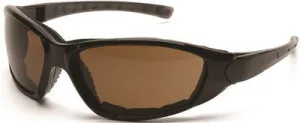 Ammo Safety Glasses Black Frame Smoke Anti-Fog Lens With Foam Padding