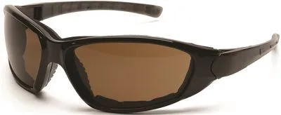 Ammo Safety Glasses Black Frame Smoke Anti-Fog Lens With Foam Padding