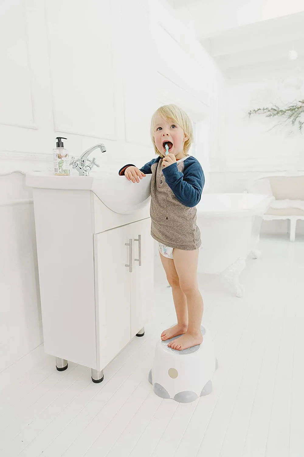 Baby Anti Slip Step Stool for Toddler, Slate Grey