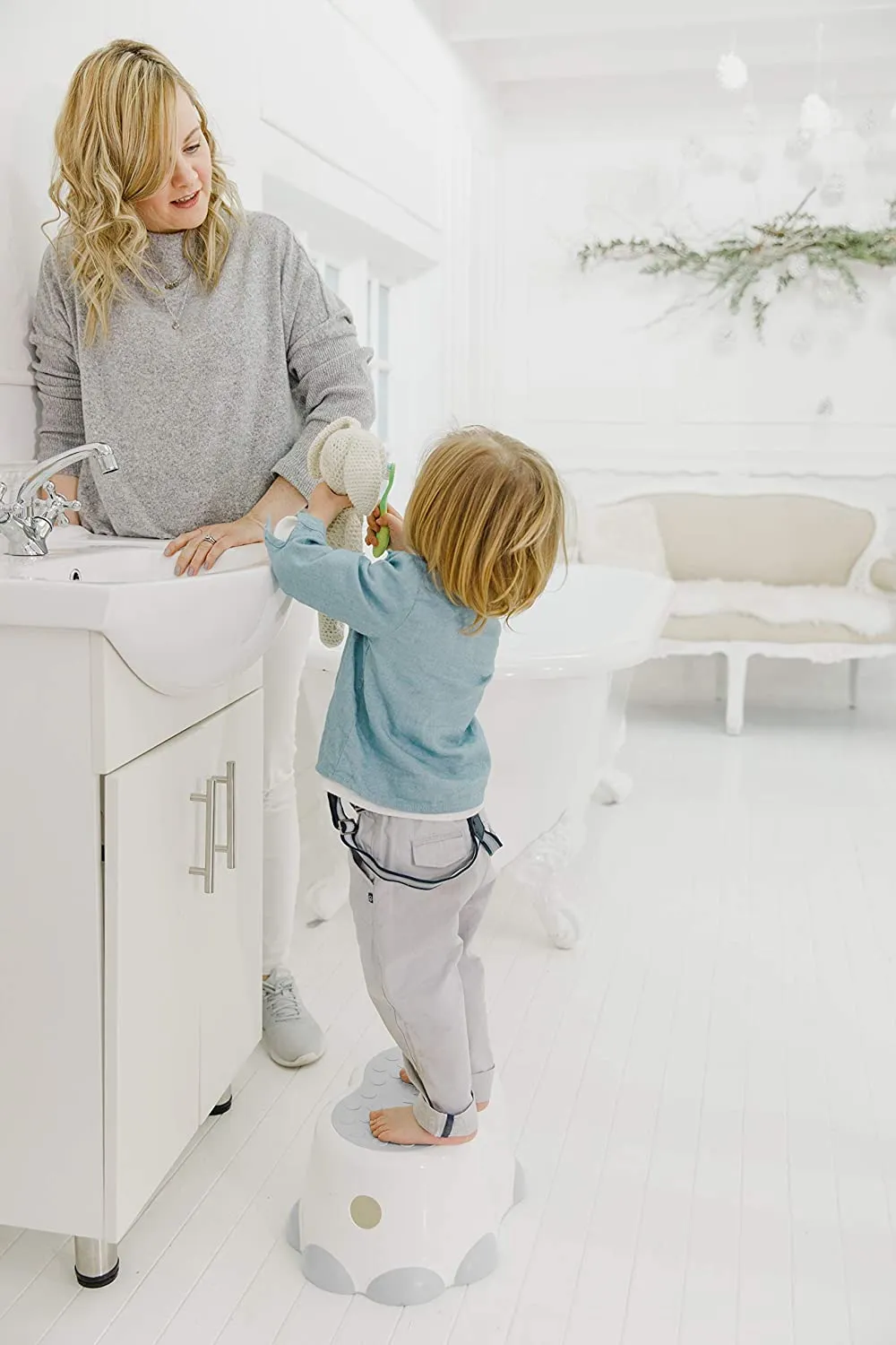 Baby Anti Slip Step Stool for Toddler, Slate Grey