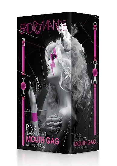 Bad Romance Translucent Mouth Gag with Metal Tube - Pink