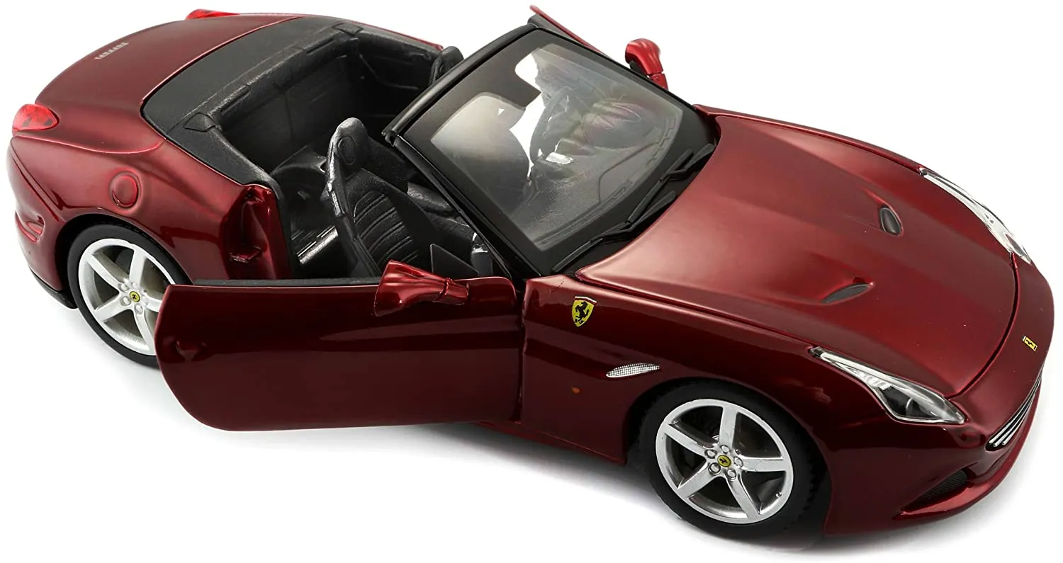 Bburago  Ferrari Race and Play California T Open top Diecast Car - Maroon