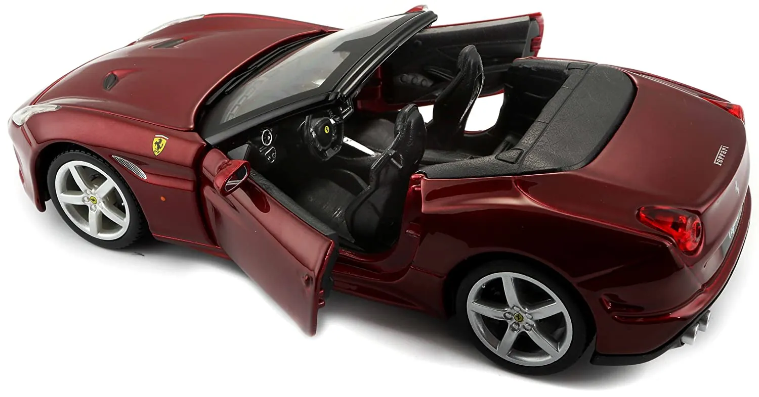 Bburago  Ferrari Race and Play California T Open top Diecast Car - Maroon