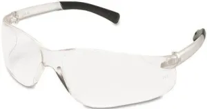 Bearkat Safety Glasses Wraparound Black Frame/Clear Lens