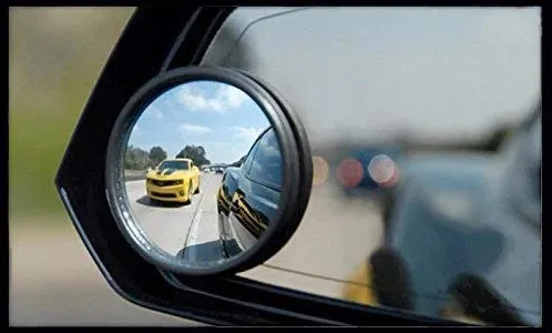 Blind Spot Round Wide Angle Adjustable Convex Rear View Mirror - Pack of 2 - H01045
