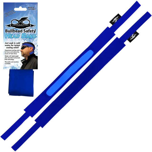 Bullhead Safety® Cooling Head Band available in Red Paisley, Camo, Blue and Hi-Vis yellow