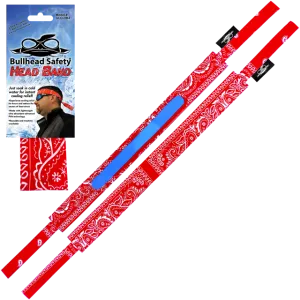 Bullhead Safety® Cooling Head Band available in Red Paisley, Camo, Blue and Hi-Vis yellow