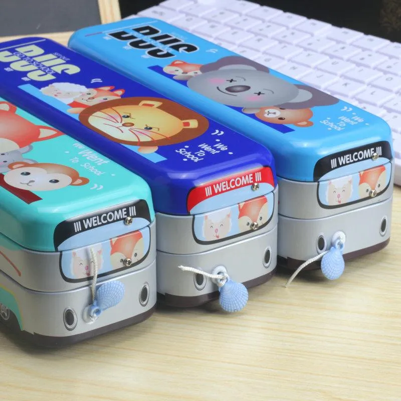 Bus Shaped Metal Pencil Box ( 1 Pc ) - H00756