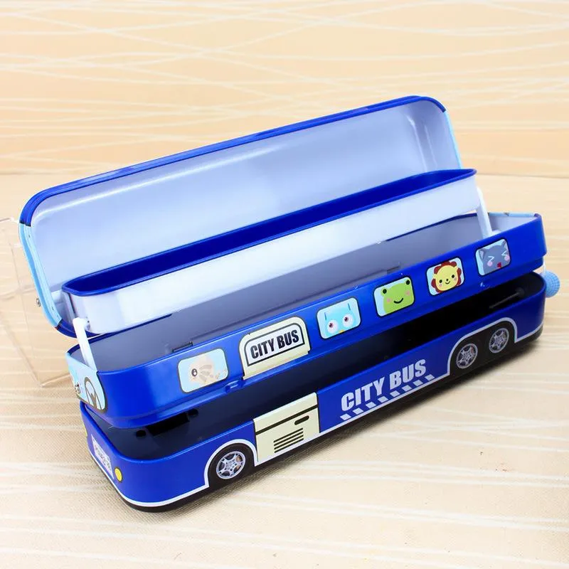 Bus Shaped Metal Pencil Box ( 1 Pc ) - H00756