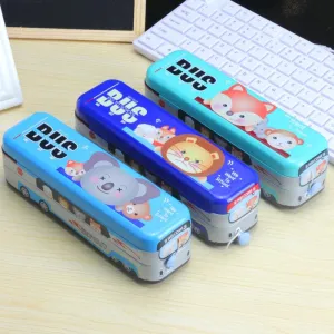 Bus Shaped Metal Pencil Box ( 1 Pc ) - H00756