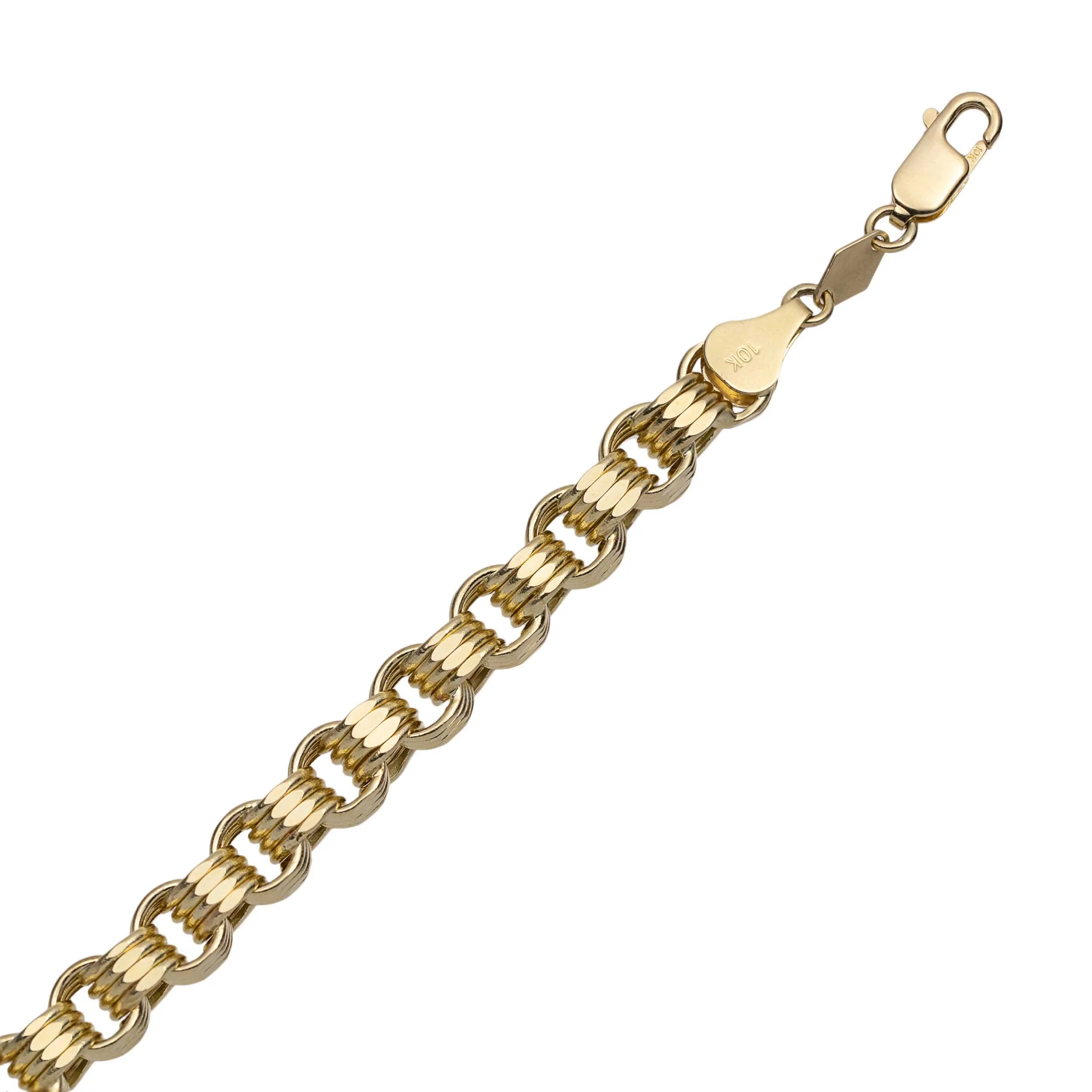 Byzantine Rolo Link Chain Necklace 10K Yellow Gold - Hollow