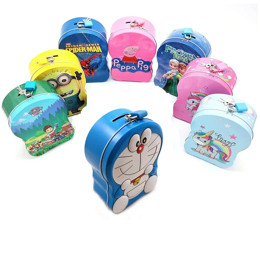 Cartoon Character Metal Piggy Bank Coin Box Money Box ( Random Design) - H02759
