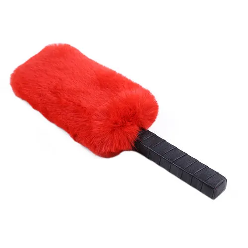 Double Sided Fluffy Bondage Paddle with a Faux Leather Base