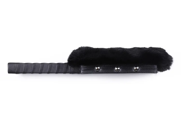 Double Sided Fluffy Bondage Paddle with a Faux Leather Base