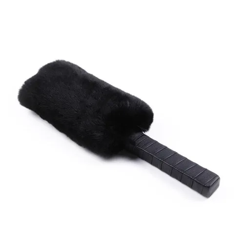Double Sided Fluffy Bondage Paddle with a Faux Leather Base
