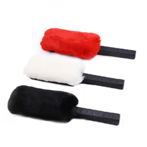 Double Sided Fluffy Bondage Paddle with a Faux Leather Base