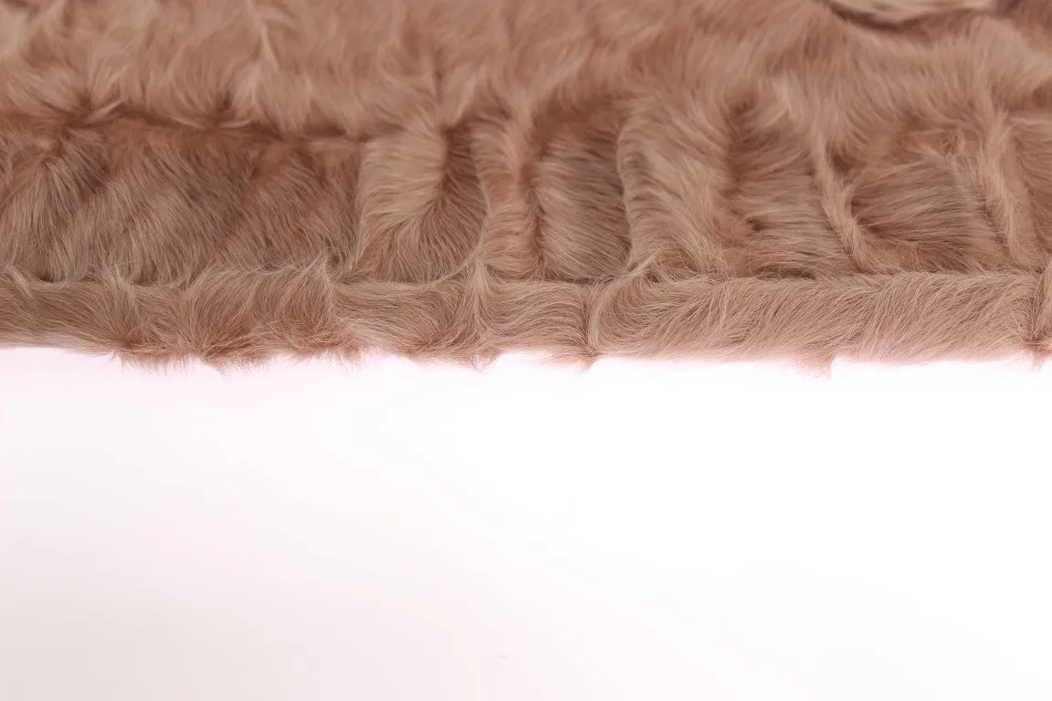 Elegant Beige Suede Elbow-Length Gloves
