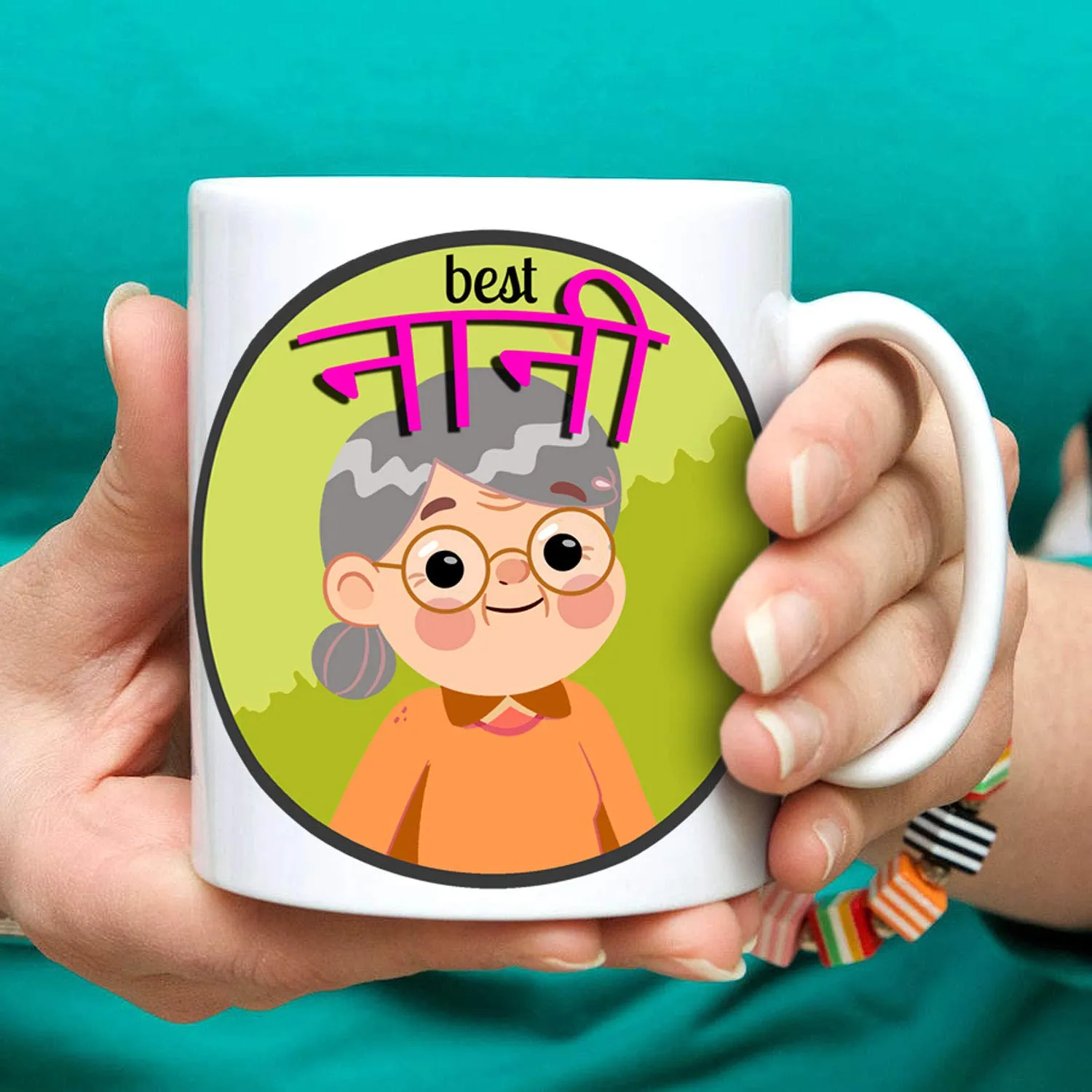 exciting Lives - Nana Nani Grandparents Ceramic Mugs - Gift for Anniversary, Birthday, Mother'S Day, Festivals for Grandparents - Set of 2-330 Ml, Multicolor