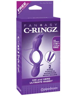 Fantasy C-Ringz His & Hers Ultimate Rabbit w/Remote - Purple