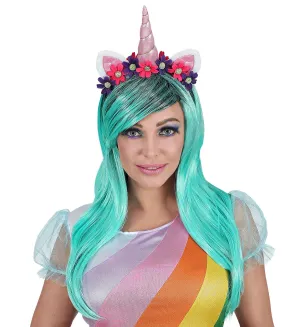 Fantasy Unicorn Wig and Flower Headband