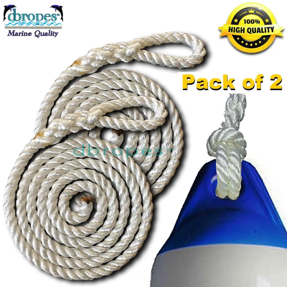 Fender Whips 100% Nylon Rope 1/2' X 4' - Pack of 2