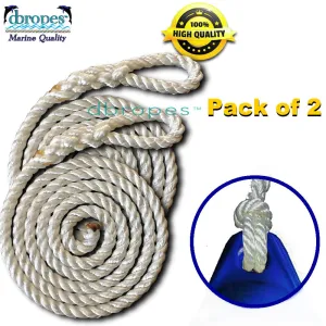Fender Whips 100% Nylon Rope 3/8' X 6' - Pack of 2 (Fenders NOT included)