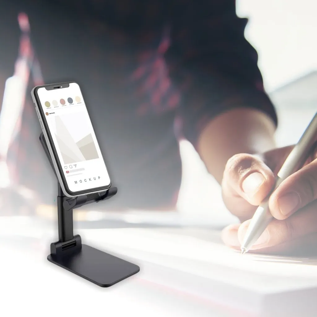 Foldable Mobile Stand with Angle Adjustable Desktop Table Mobile Holder - H02604