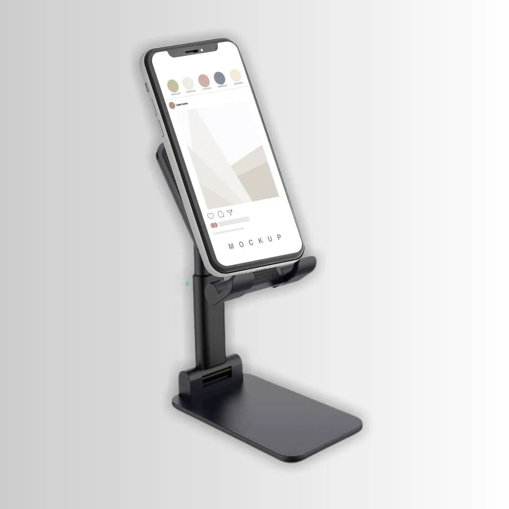 Foldable Mobile Stand with Angle Adjustable Desktop Table Mobile Holder - H02604